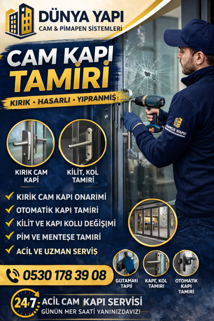 Yeşilköy Cam Kapı Tamiri 530 178 39 08 Camcı