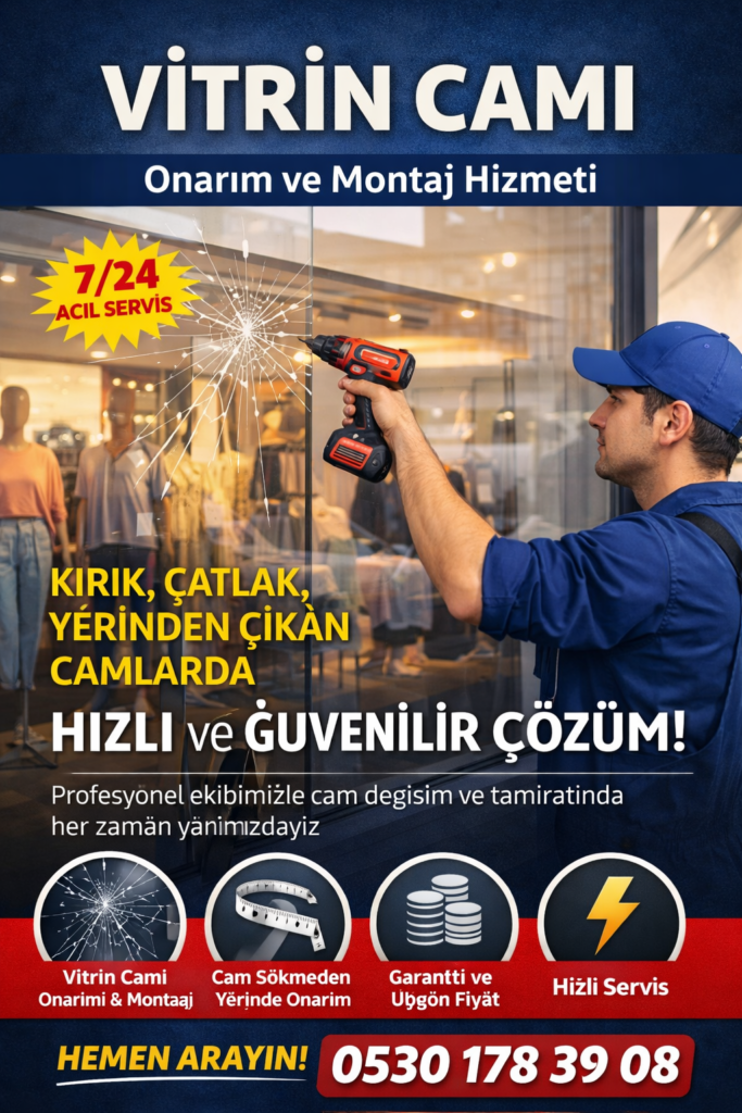 Yeşilköy Vitrin Camı  530 178 39 08