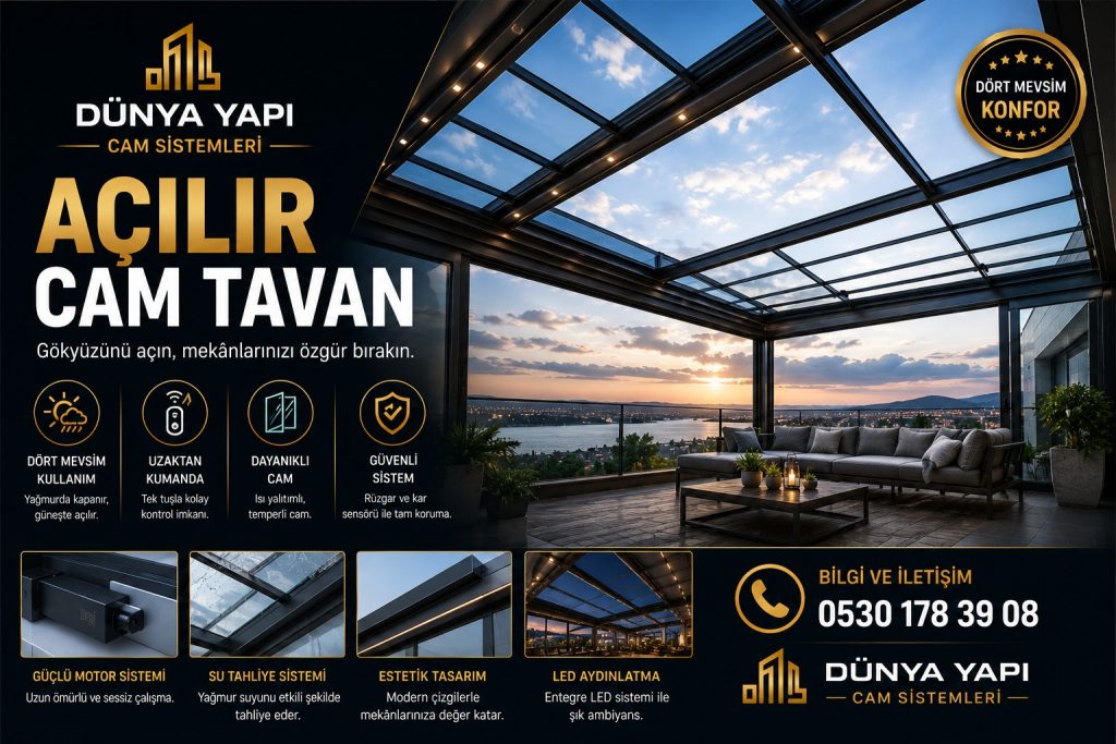 Küçükçekmece Açılır Cam Tavan Sistemleri