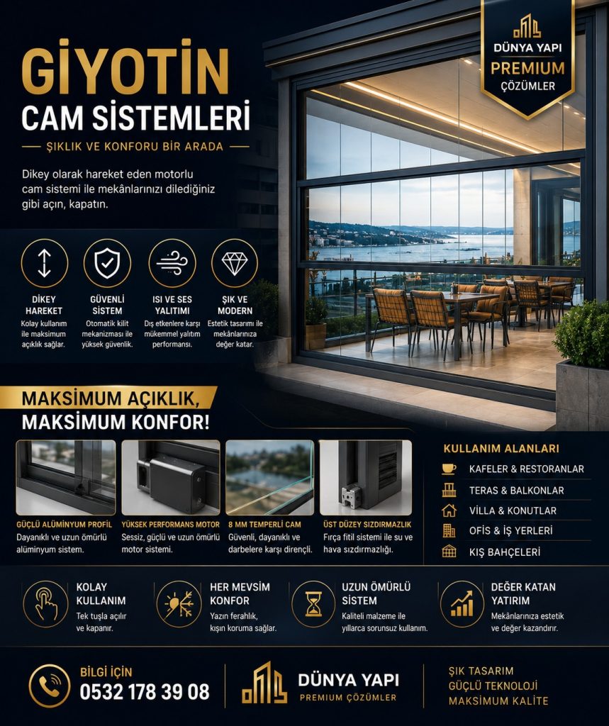 Büyükçekmece Modern ve Güvenli Giyotin Cam Çözümleri